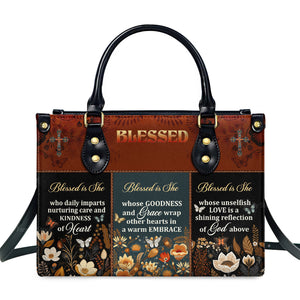 Blessed Is She - Awesome Personalized Leather Handbag - AT4080955