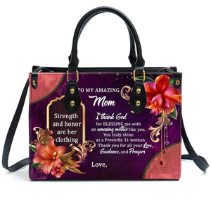 To My Amazing Mom - Unique Personalized Leather Handbag - AT4081443