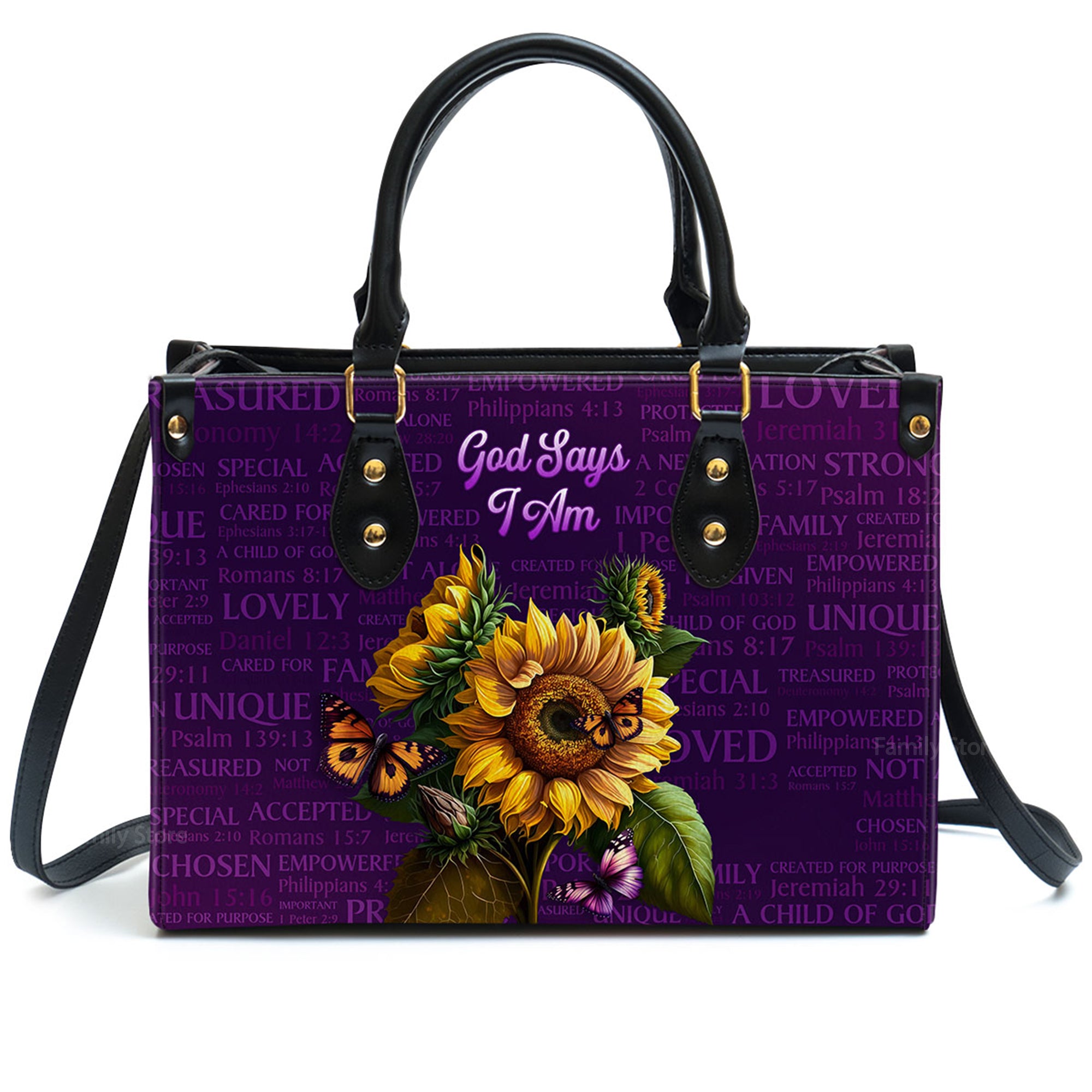 What God Says About You - Thoughtful Gift For Christians - Personalized Leather Handbag With Handle - AT4081317