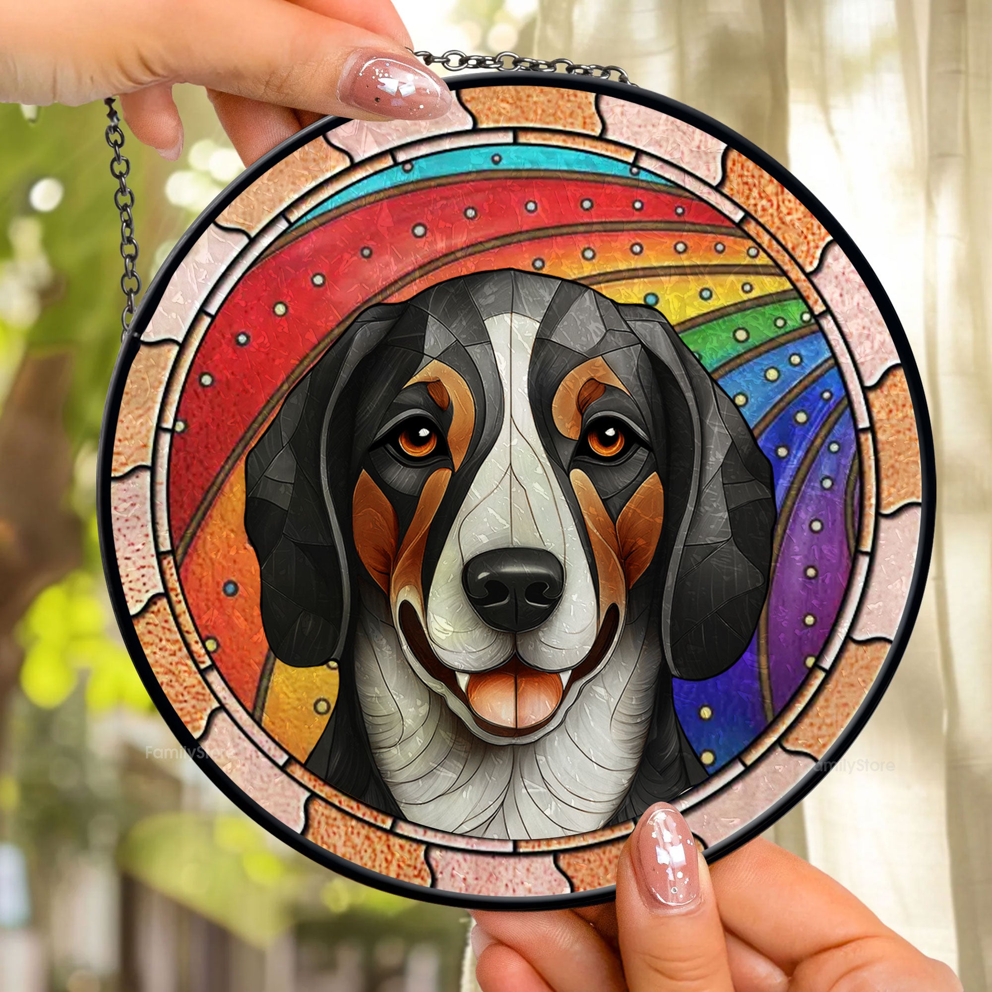 A Guardian Angel With A Wagging Tail - Memorial Gift For Pet Lovers - Personalized Stained Glass Window Hanging Suncatcher - CLP07 NA94