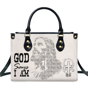 God Says I Am - Thoughtful Gift For Christians - Personalized Leather Handbag With Handle - AT4080802