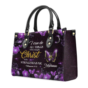 Christ Who Strengthens Me - Beautiful Personalized Leather Handbag - AT4081430