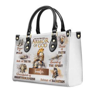 Armor Of God - Personalized Leather Handbag With Handle - AT4081244