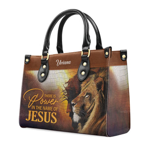 There Is Power In The Name Of Jesus - Awesome Personalized Leather Handbag - AT4081457