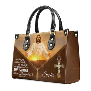 I Am The Way And The Truth And The Life - Scripture Gifts For Women Of God - Personalized Leather Handbag With Handle - AT4081346