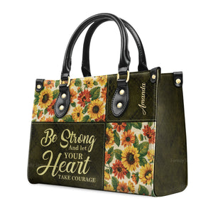 Psalm 3124 Be Strong And Let Your Heart Take Courage - Unique Personalized Leather Handbag - AT4080936