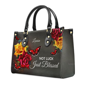 Not Luck, Just Blessed - Beautiful Personalized Leather Handbag - AT4081324