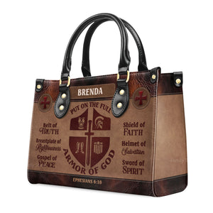 Armor Of God - Thoughtful Gift For Christians - Personalized Leather Handbag With Handle - AT4080947