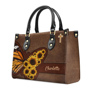 Sunflower - Beautiful Personalized Leather Handbag - AT4081242