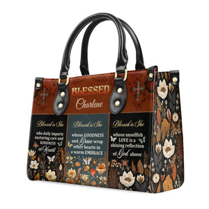 Blessed Is She - Awesome Personalized Leather Handbag - AT4080955