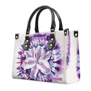 God Says I Am - Awesome Personalized Leather Handbag - AT4080968