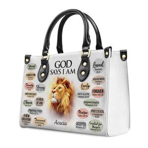 What God Says About You - Thoughtful Gift For Christians - Personalized Leather Handbag With Handle - AT4080920