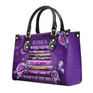 Women Of Bible - Scripture Gifts For Women Of God - Personalized Leather Handbag With Handle - AT4081464