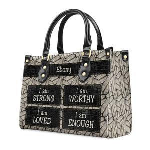 I Am Strong - Unique Personalized Leather Handbag - AT4081207