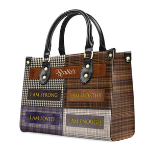 I Am Worthy - Awesome Personalized Leather Handbag - AT4081209