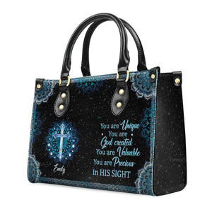 You Are Precious In His Sight - Thoughtful Gift For Christians - Personalized Leather Handbag With Handle - AT4080739