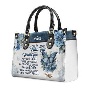 May The Lord Bless You - Scripture Gifts For Women Of God - Personalized Leather Handbag With Handle - AT4081228