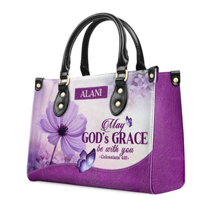 May God's Grace Be With You - Beautiful Personalized Leather Handbag - AT4081336