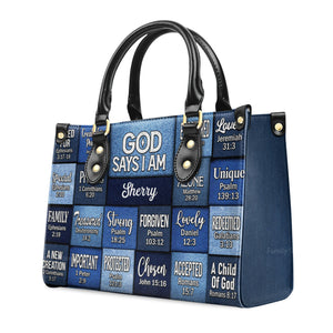 God Says I Am - Unique Personalized Leather Handbag - AT4080801