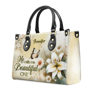 He Calls Me Beautiful One - Unique Personalized Leather Handbag - AT4081201