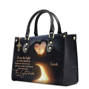 I Am The Light Of The World - Thoughtful Gift For Christians - Personalized Leather Handbag With Handle - AT4080718