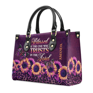 Blessed Is The One Who Trusts In The Lord - Unique Personalized Leather Handbag - AT4080958