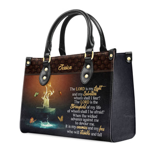 The Lord Is My Light And My Salvation - Scripture Gifts For Women Of God - Personalized Leather Handbag With Handle - AT4081334