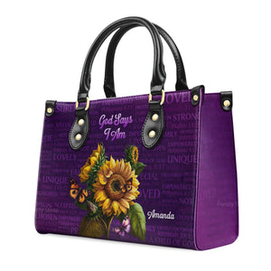 What God Says About You - Thoughtful Gift For Christians - Personalized Leather Handbag With Handle - AT4081317