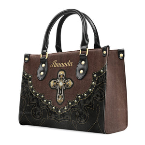 Special Cross - Scripture Gifts For Women Of God - Personalized Leather Handbag With Handle - AT4081416