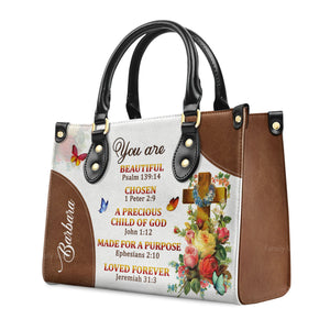 A Precious Child Of God - Thoughtful Gift For Christians - Personalized Leather Handbag With Handle - AT4080838