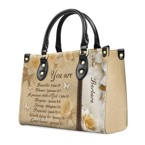 You Are Protected Beautiful Flower - Unique Personalized Leather Handbag - AT4081414