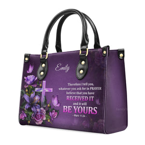 Believe That You Have Received It - Unique Personalized Leather Handbag - AT4081407