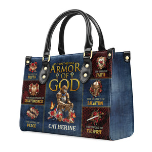 Armor Of God - Thoughtful Gift For Christians - Personalized Leather Handbag With Handle - AT4080950