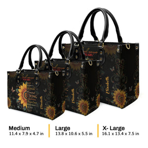 Sunflower God Says You Are - Awesome Personalized Leather Handbag - AT4081233