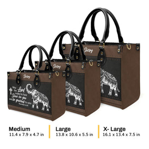 Elephant May The Lord Make His Face Shine On You - Thoughtful Gift For Christians - Personalized Leather Handbag With Handle - AT4081453