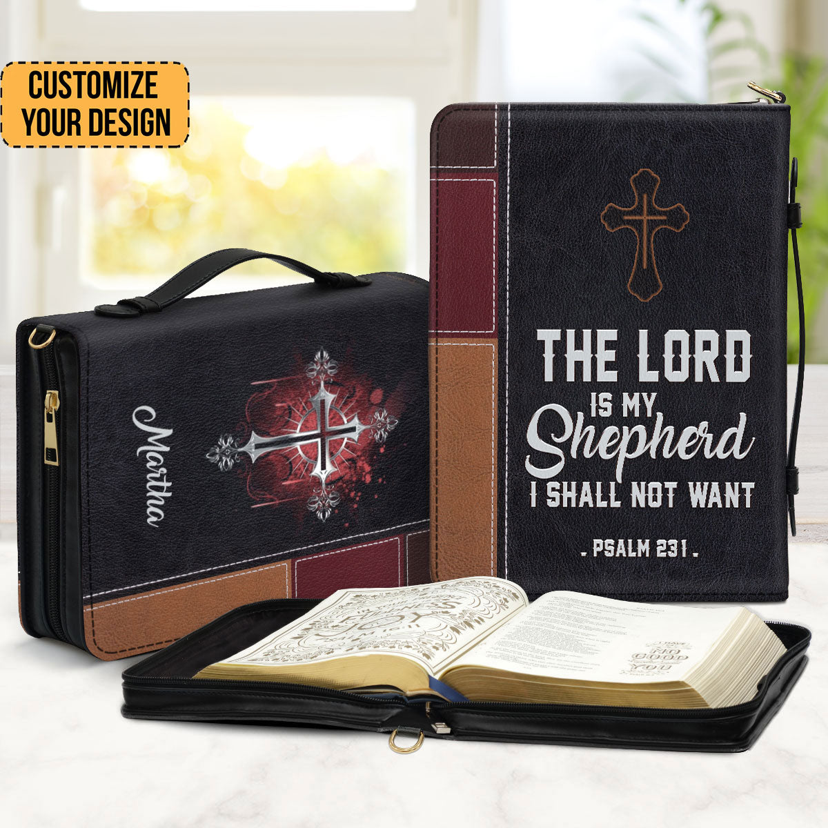 The Lord Is My Shepherd, I Shall Not Want - Awesome Personalized Bible Covers - AT4082466