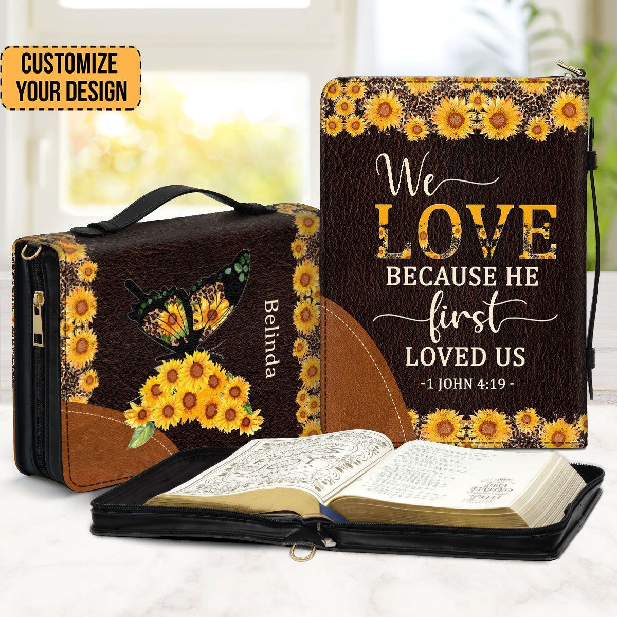 We Love Because He First Loved Us - Personalized Bible Covers - AT4081462