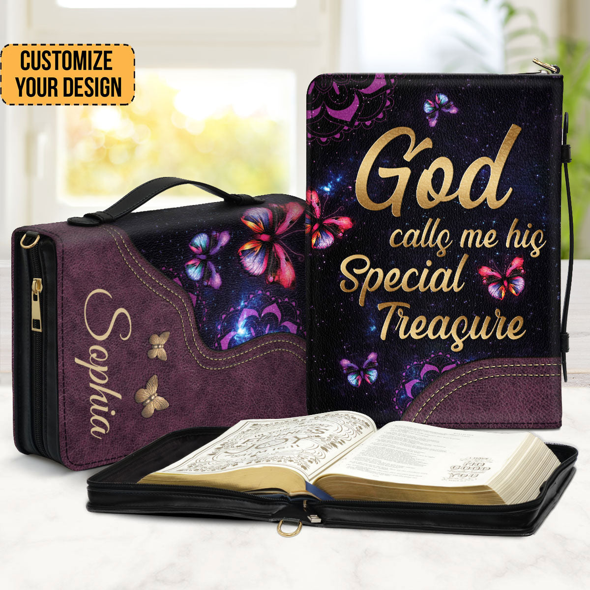 Lovely Butterfly - God Calls You His Special Treasure - Awesome Personalized Bible Covers - AT4081327