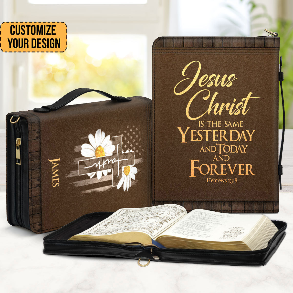 Jesus Christ Is The Same Yesterday And Today And Forever - Unique Personalized Bible Covers - AT4082410