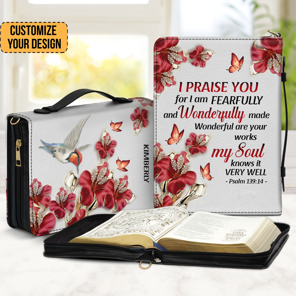 I Praise You, For I Am Fearfully And Wonderfully Made - Beautiful Personalized Bible Covers - AT4080826