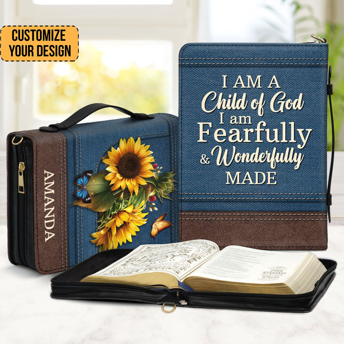 I Am A Child Of God Sunflower - Thoughtful Gift For Christians - Personalized Bible Covers - AT4082443