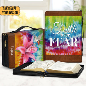 Faith Over Fear Lily Flower - Thoughtful Gift For Christians - Personalized Bible Covers - AT4080741