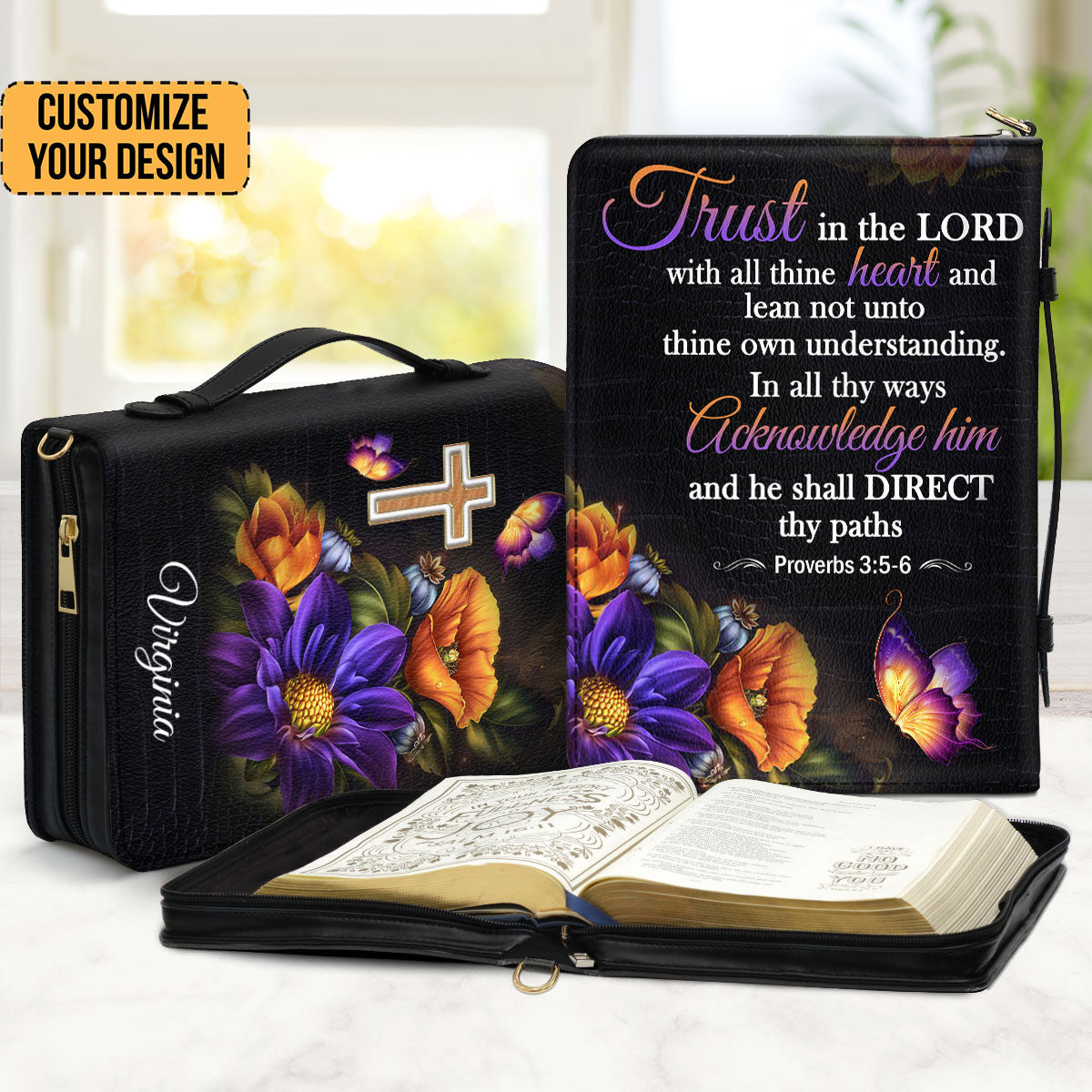 Trust In The Lord With All Your Heart - Awesome Personalized Bible Covers - AT4081321