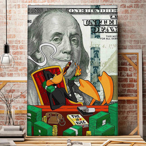 Avis89 Daffy Duck And Money Christmas Canvas