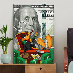 Avis89 Daffy Duck And Money Christmas Canvas