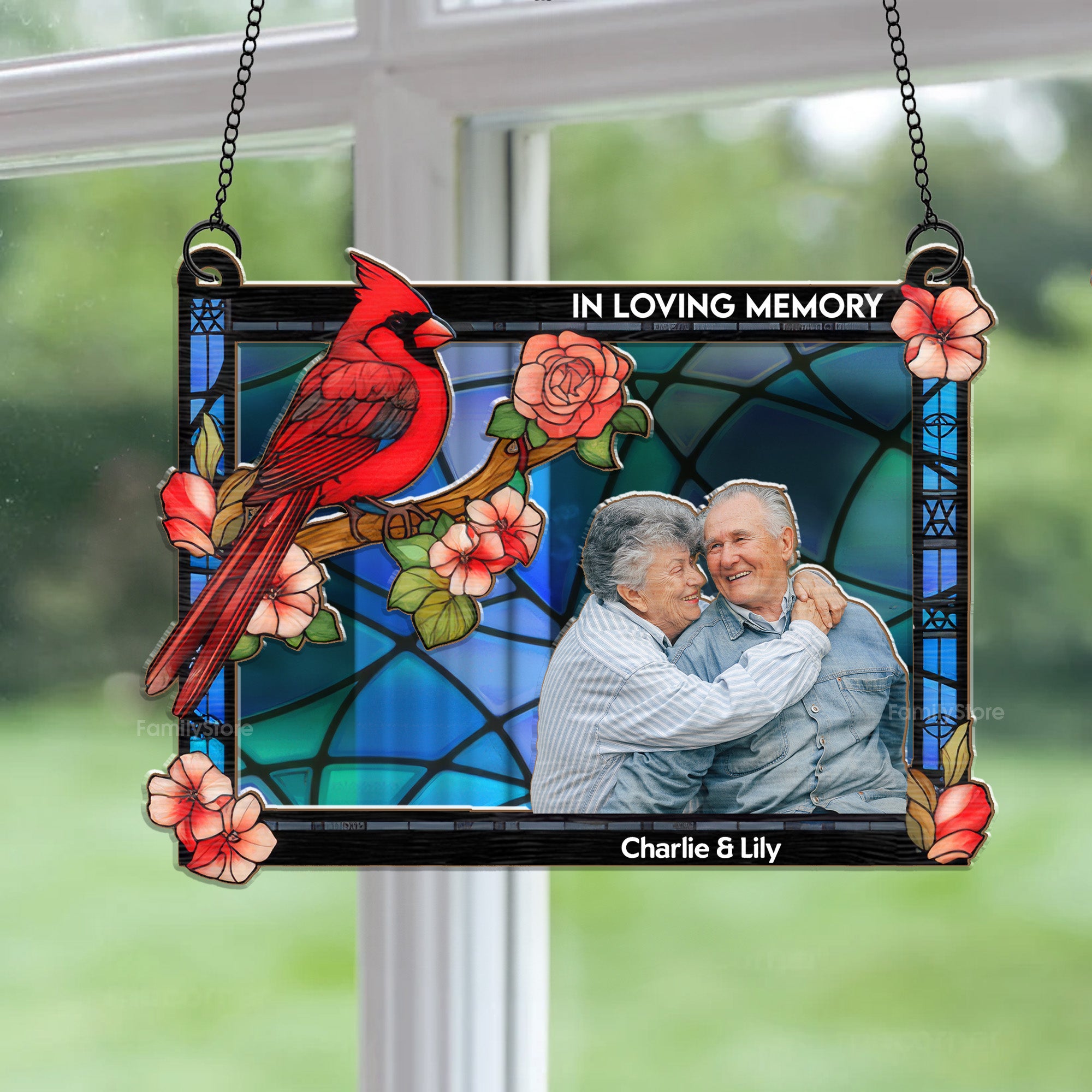 We Are Always With You - Memorial Gift - Personalized Window Hanging Suncatcher Ornament - NA94