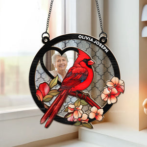 Cardinal I'm By Your Side - Memorial Gift - Personalized Window Hanging Suncatcher Ornament - NA94