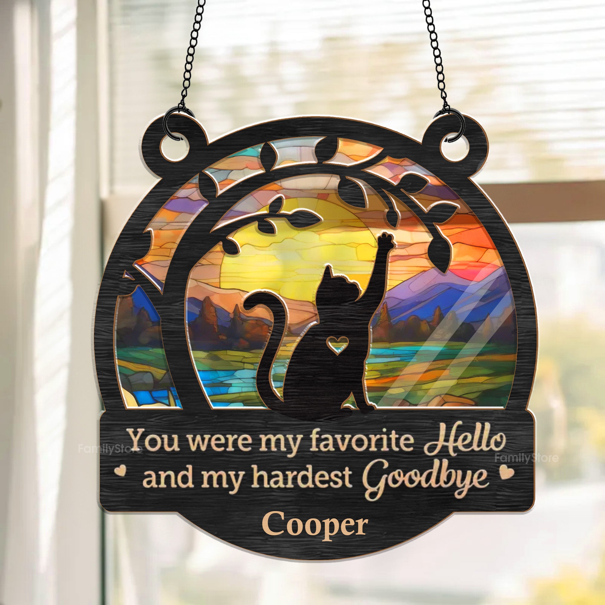 You Were My Hardest Goodbye - Memorial Gift For Pet Lovers - Personalized Window Hanging Suncatcher Ornament - CLP05 NA94