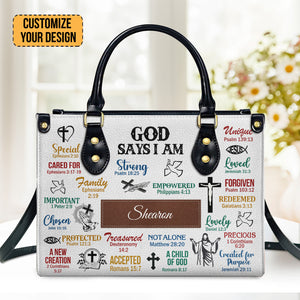 What God Says About You - Scripture Gifts For Women Of God - Personalized Leather Handbag With Handle - AT4080603