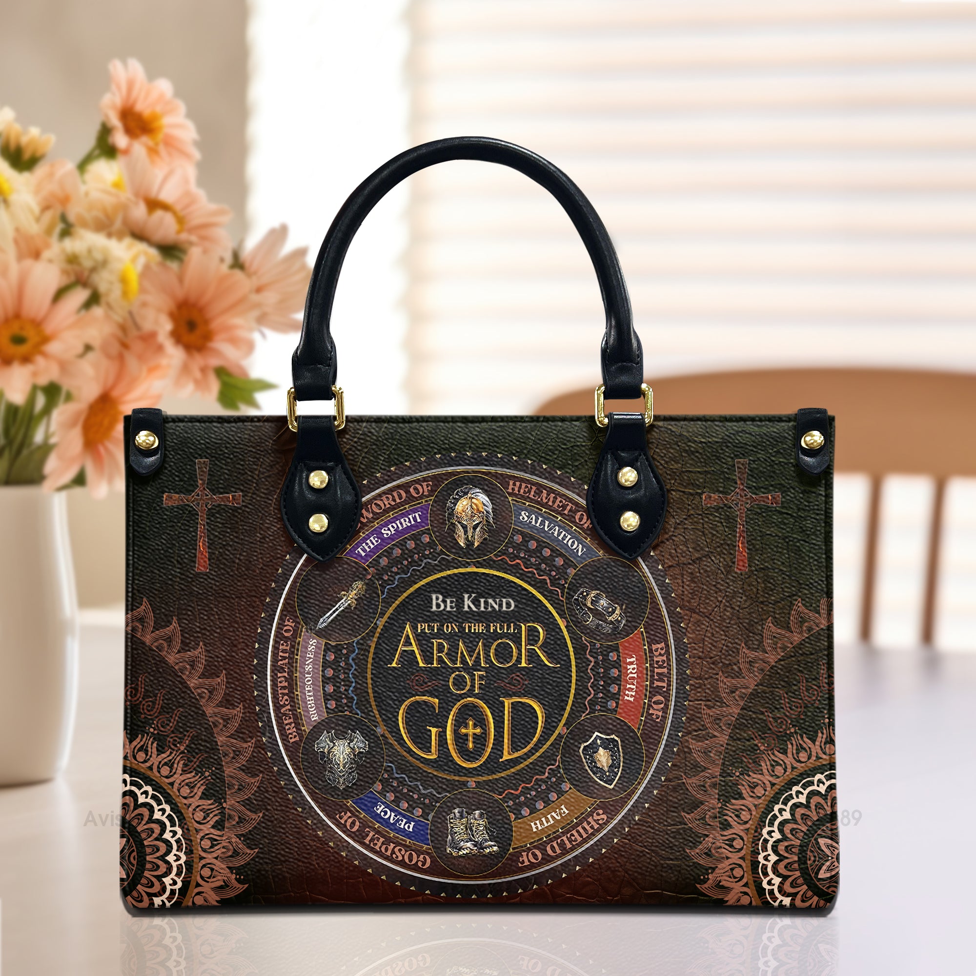 Armor Of God - Awesome Personalized Leather Handbag - AT4081245